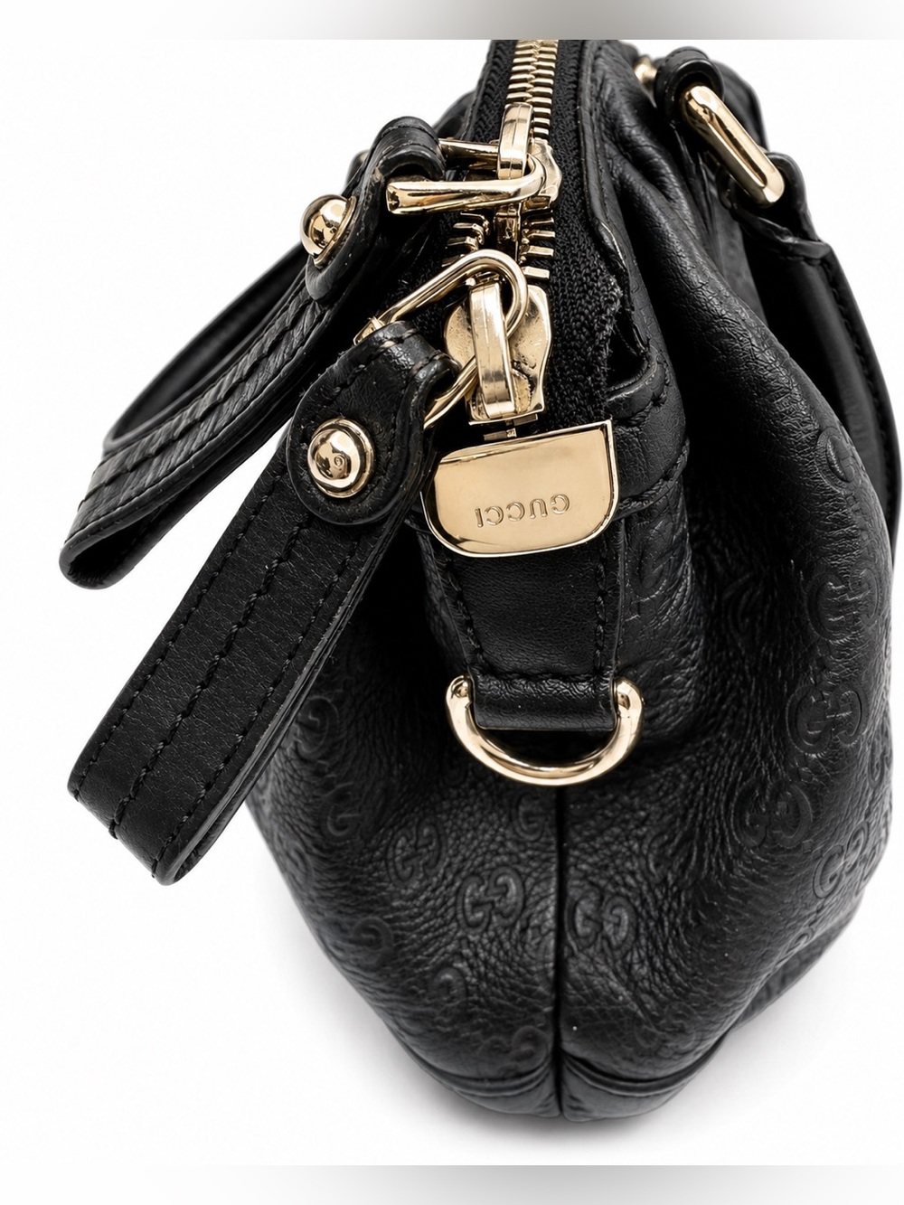 Gucci Black Guccissima Leather Medium Sukey 2-way Satchel Bag - Picture 6 of 12